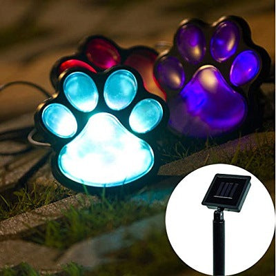 Led Solar Cute Cat Plug In The Ground Light 4 LED Bear Claw Scene Lights