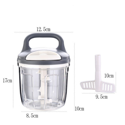 Multi-function manual food processor