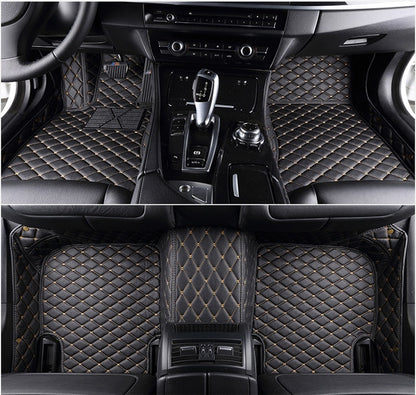 Fully Surrounded Car Leather Floor Mat Pad All Weather Protection