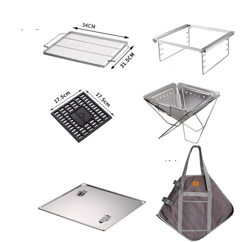 Stainless Steel Folding Fire Table Barbecue Oven