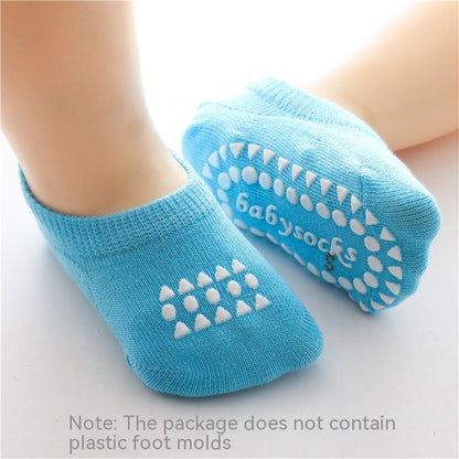 Children's Spring And Summer New Thin Anti-slip Ankle Socks Solid Color Room Socks