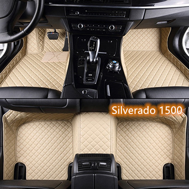 Fully Surrounded Car Leather Floor Mat Pad All Weather Protection