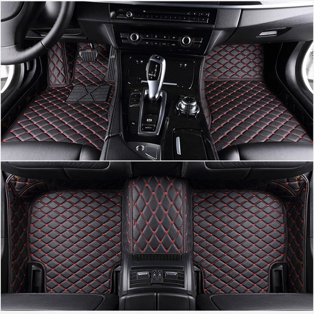 Fully Surrounded Car Leather Floor Mat Pad All Weather Protection