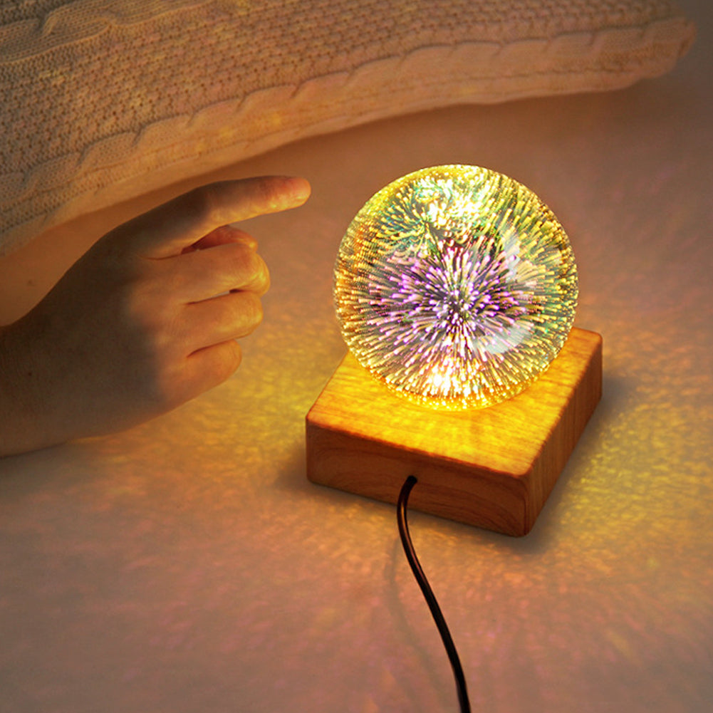 USB 3D Firework Crystals Ball Night Light  Plug In Romantic Star LED Night Light Christmas Lights Christmas Home Decorations