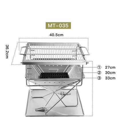 Stainless Steel Folding Fire Table Barbecue Oven