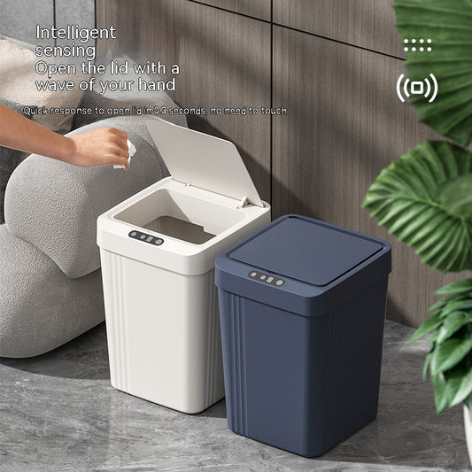 Kitchen Living Room Waterproof Automatic Smart Induction Trash Can With Lid