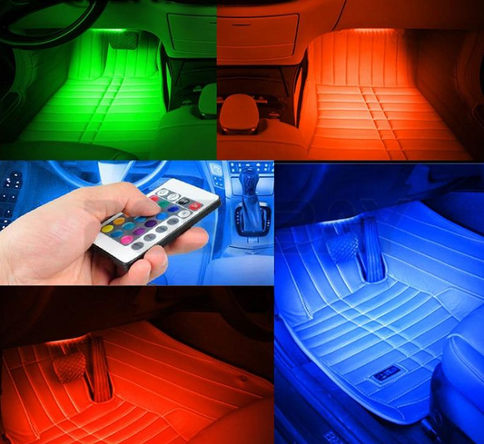 Wireless Remote Car RGB Lights LED Strip Neon Lamp Decorative Atmosphere Lights