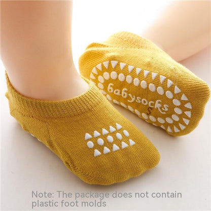 Children's Spring And Summer New Thin Anti-slip Ankle Socks Solid Color Room Socks