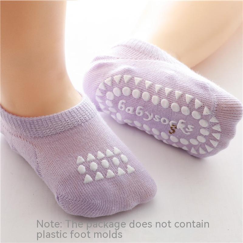 Children's Spring And Summer New Thin Anti-slip Ankle Socks Solid Color Room Socks