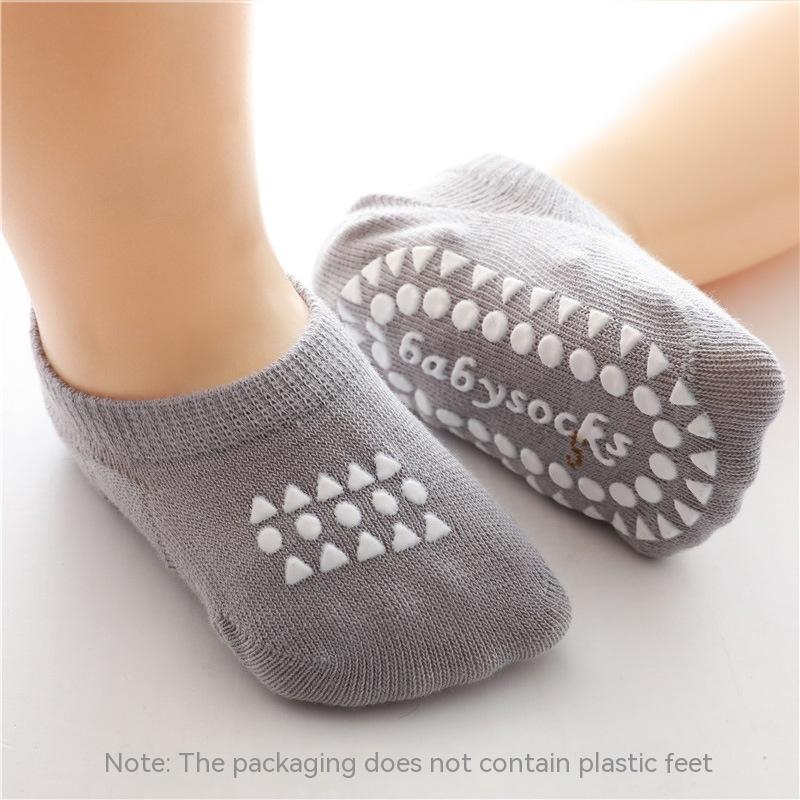 Children's Spring And Summer New Thin Anti-slip Ankle Socks Solid Color Room Socks