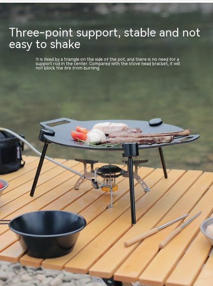 Outdoor Aluminum-alloy Baking Tray Bracket Portable Gas Stove Barbecue Plate Pot Rack