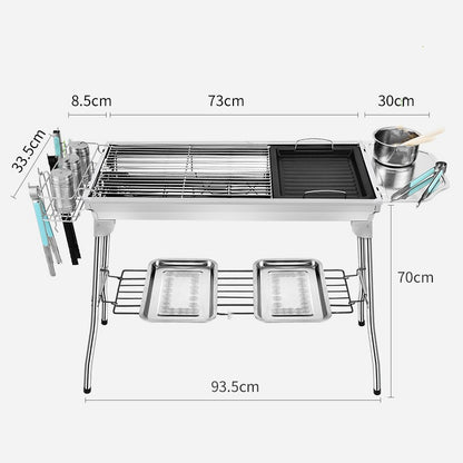 Outdoor Portable Folding BBQ Stainless Steel Grill