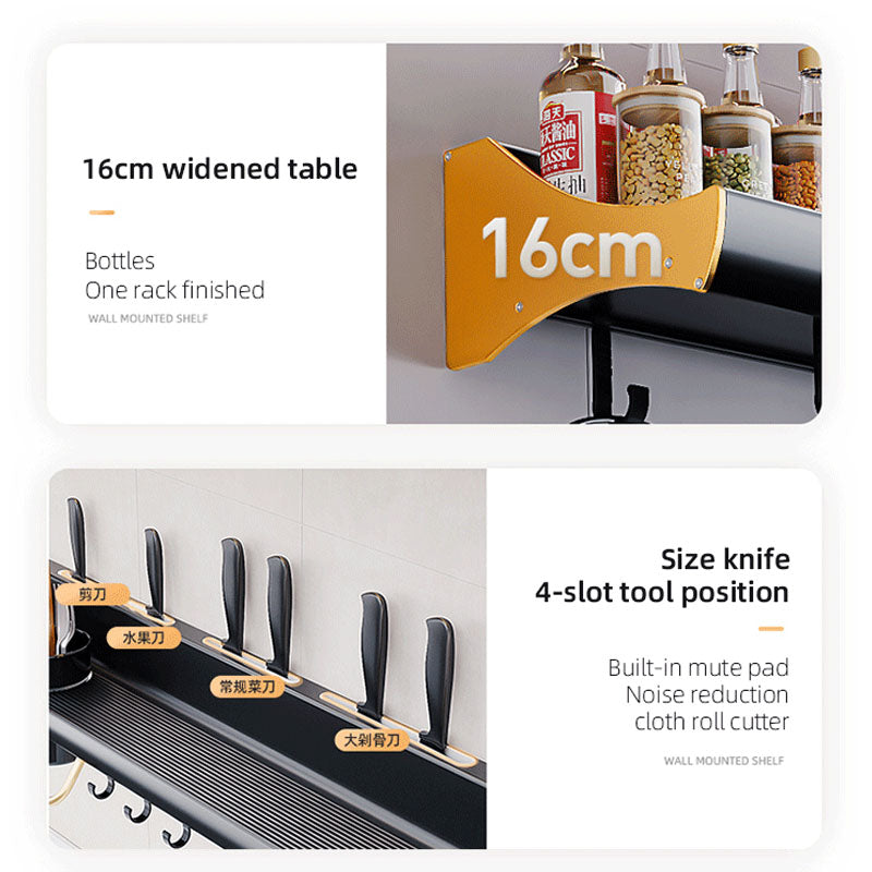 Fashionable Kitchen Shelf Wall-mounted Punch-free Multifunctional