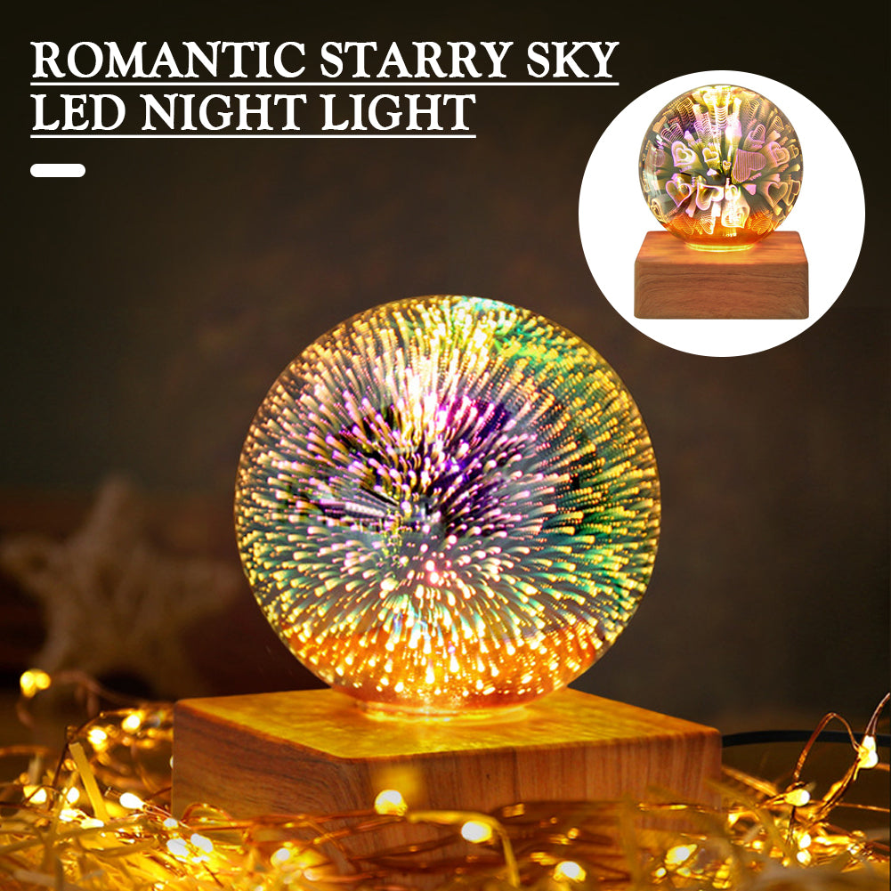 USB 3D Firework Crystals Ball Night Light  Plug In Romantic Star LED Night Light Christmas Lights Christmas Home Decorations