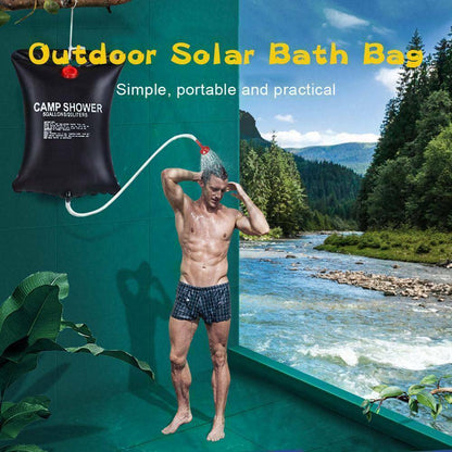 20L Camping Shower Portable Compact Solar Sun Heating Bath Bag Outdoor Travel