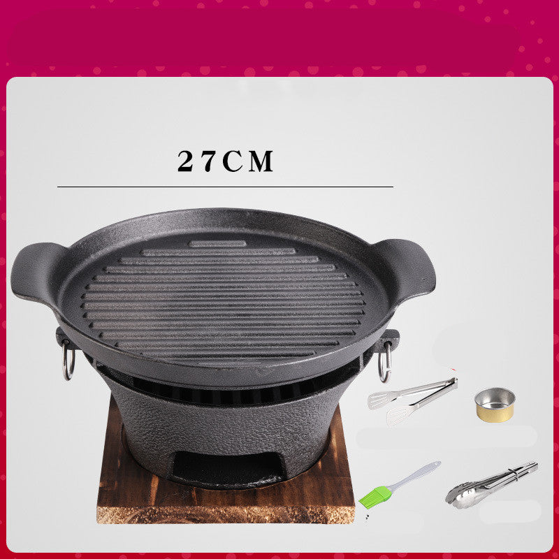 Household Non-Stick Barbecue Plate Old-Fashioned Tea-Making Charcoal Grill Grill