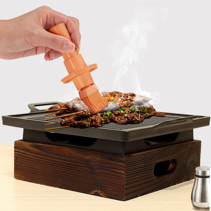 Wooden Seat Korean Style Grill Pan Grill Household Smokeless